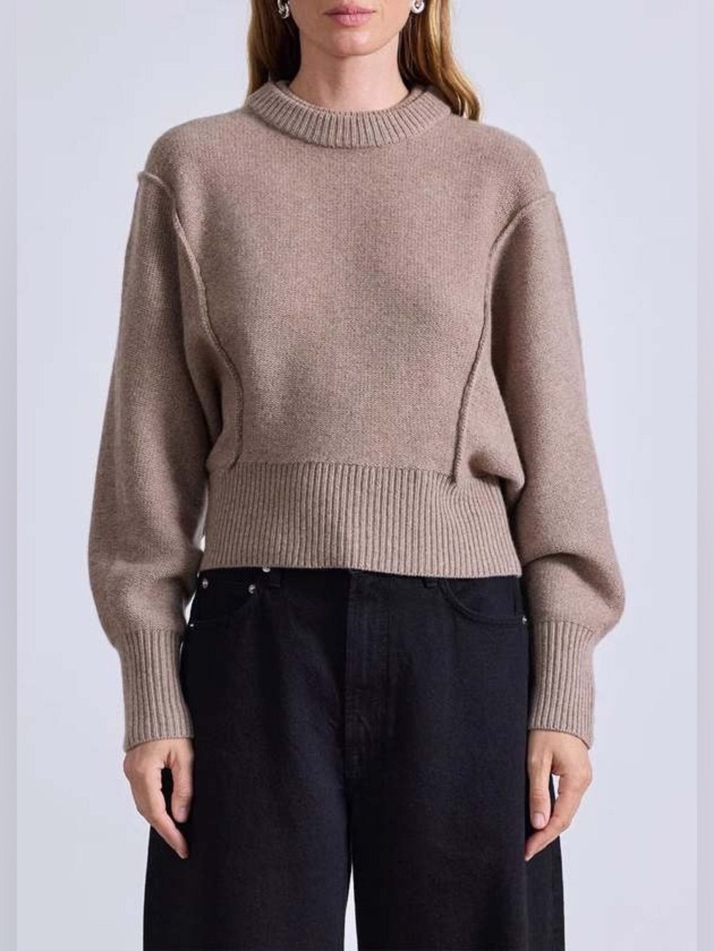Apiece Apart NWOT Alina Dolman Merino Wool Brown Long Sleeve Sweater S2X